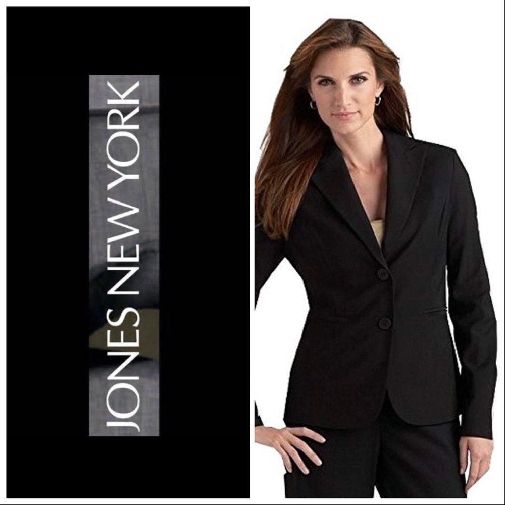 JONES NEW YORK Platinum Petite Blazer Black size 2P